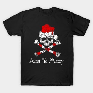 Avast Ye Matey Pirate Christmas Skull T-Shirt